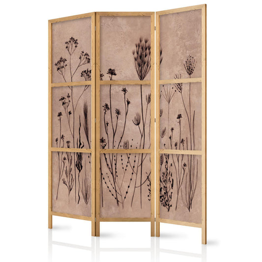 Plante Vintage - Delikate feltblomster på en bakgrunn i Lime Wash-teknikk
