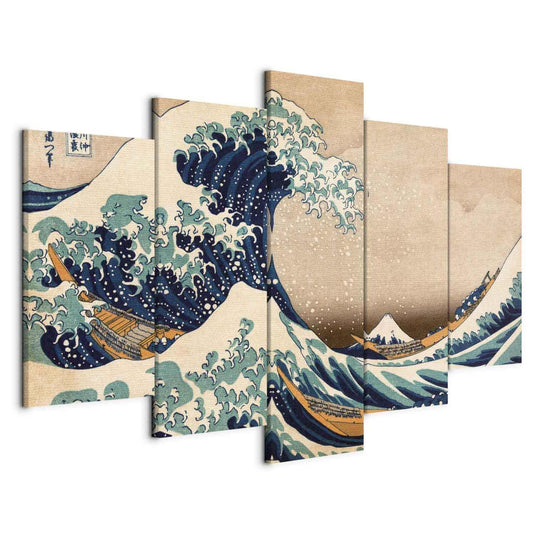 Den store bølgen utenfor Kanagawa (5 deler) Wide