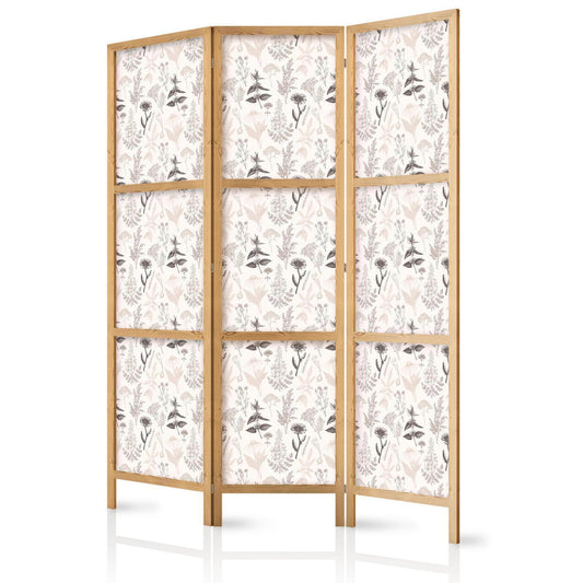 Botanisk illustrasjon - Tegning av blomster og urter - Beige gråtoner