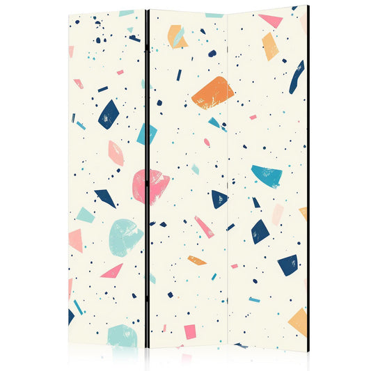 Terrazzo med flerfargede - Store elementer - muntert mønster på lys bakgrunn