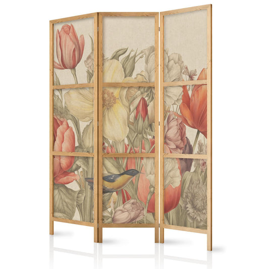 Bukett med tulipaner - Fargerike blomster på en lys bakgrunn - Illustrasjon
