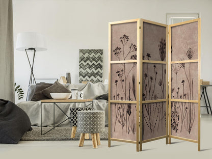 Plante Vintage - Delikate feltblomster på en bakgrunn i Lime Wash-teknikk